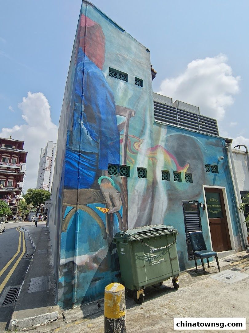 Mural Samsui Lady with Cigarette