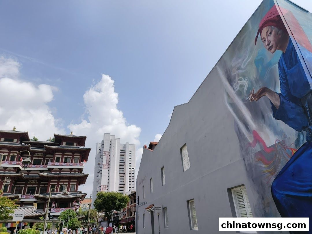 Mural Samsui Lady with Cigarette