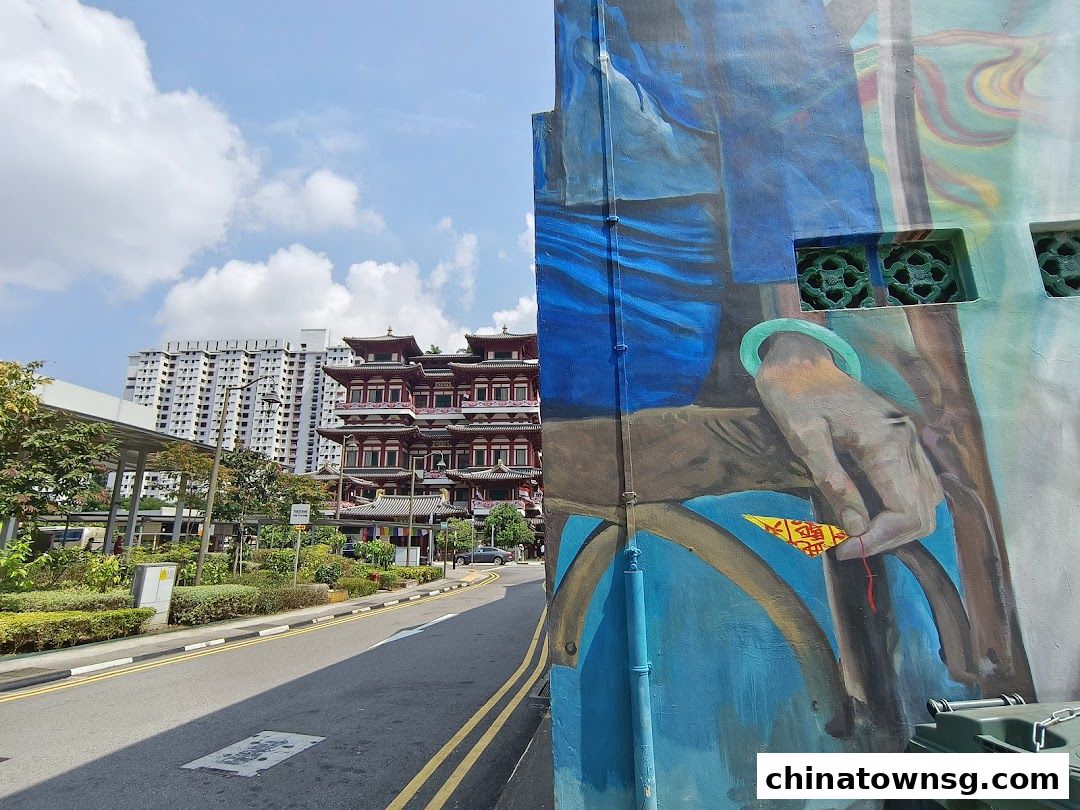 Mural Samsui Lady with Cigarette