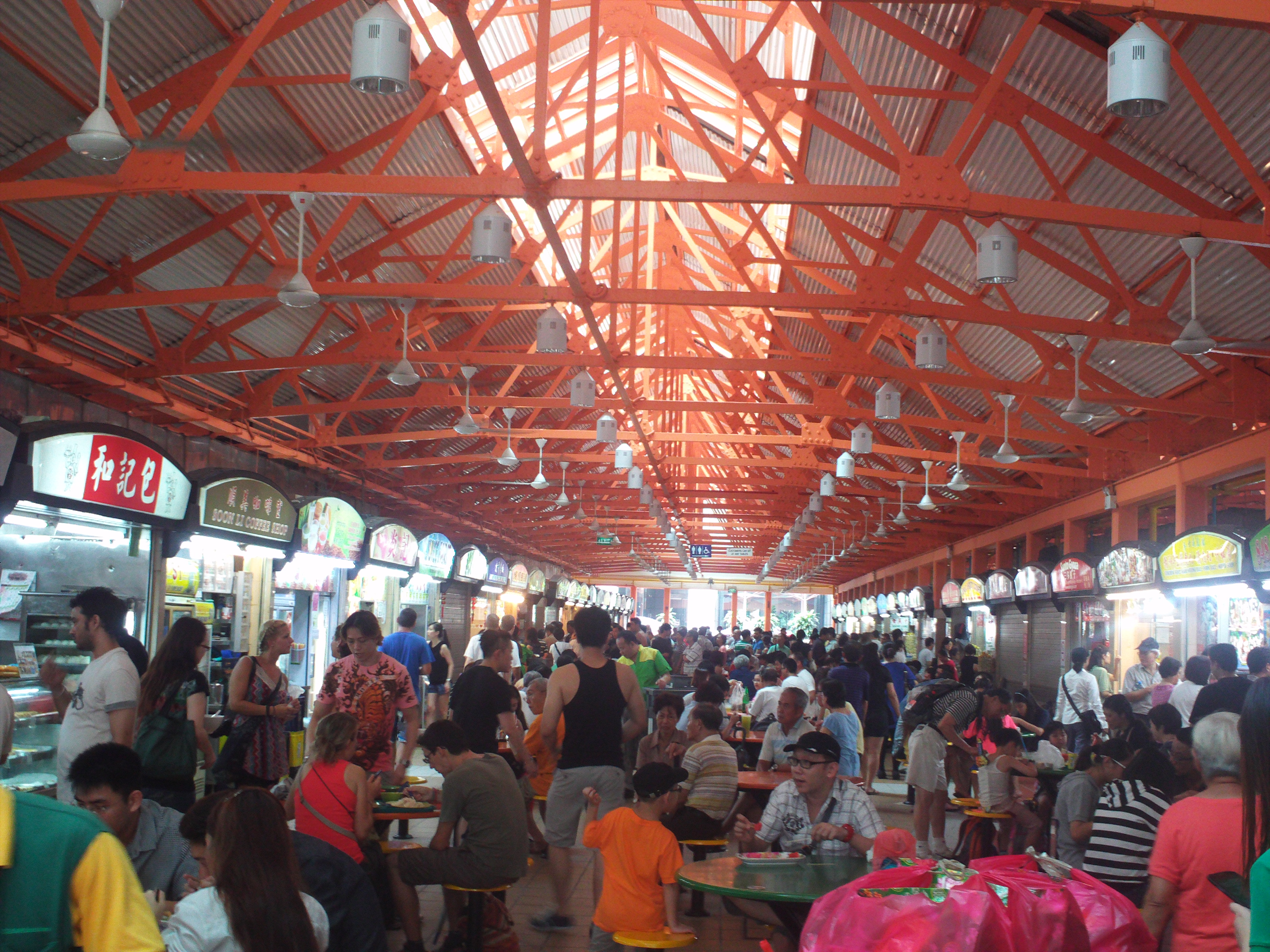 Maxwell Food Centre Chinatown Singapore bustling at lunch time