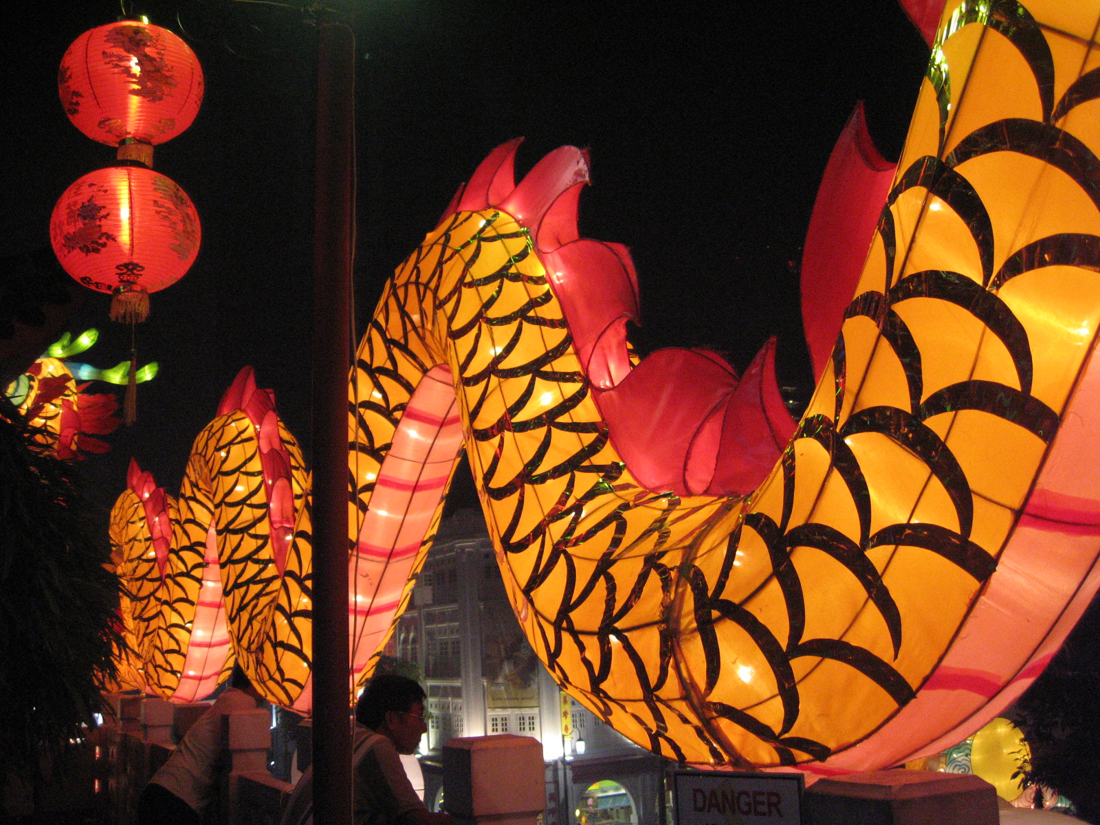 Chinatown Mid-Autumn Festival lanterns with dragon decorations