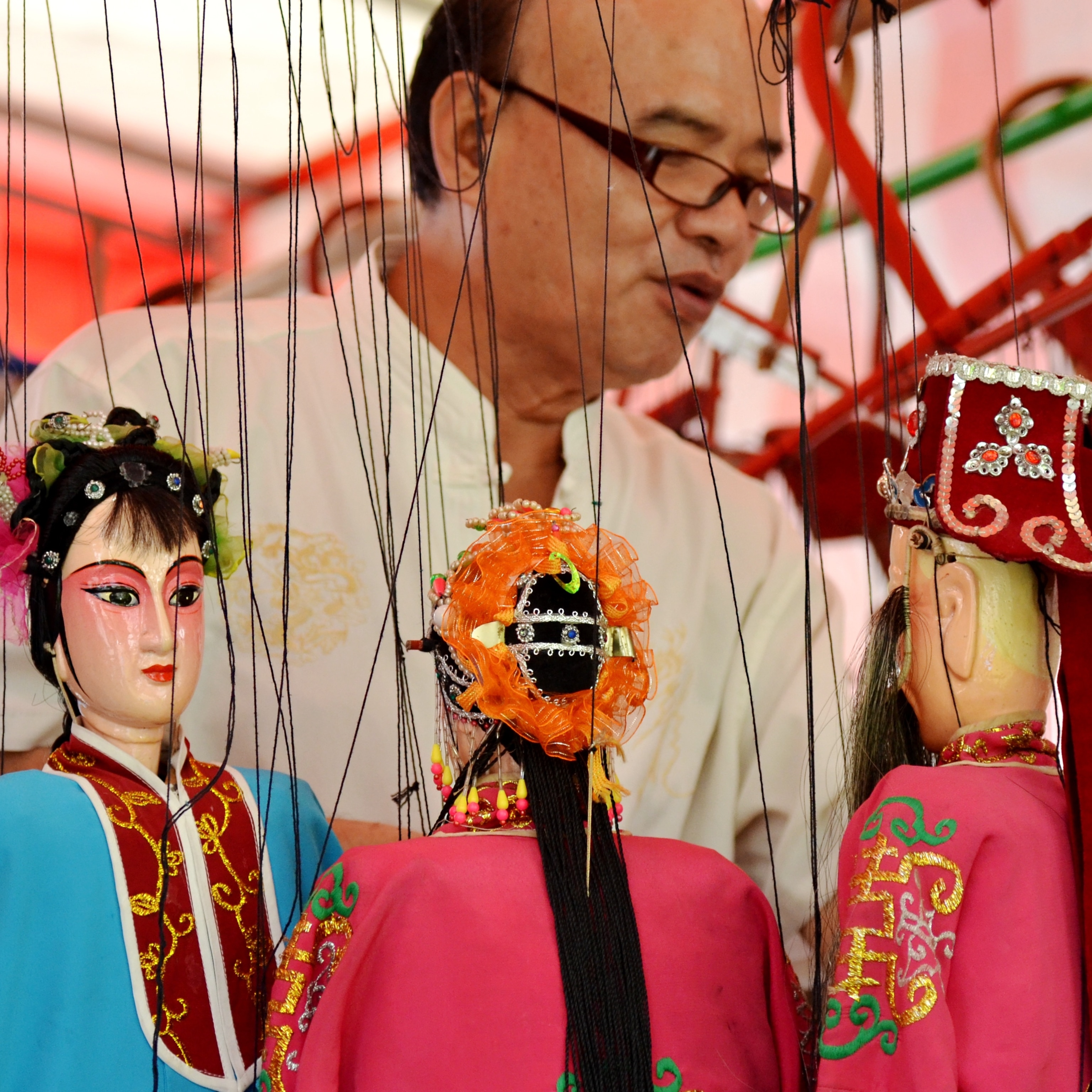 Chinese opera performer in traditional costume Chinatown Singapore