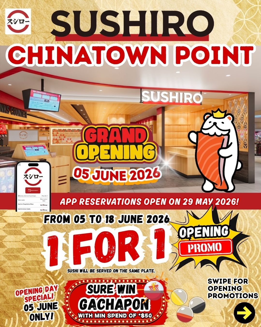SUSHIRO Rolls Into Chinatown Point: Japan's No.1 Conveyor-Belt Sushi Lands in Singapore's Heritage District